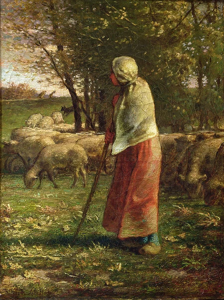 The Little Shepherdess (oil on canvas)
