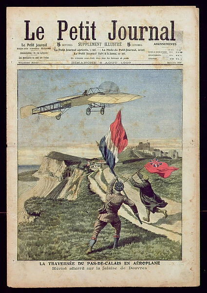 Louis Bleriot (1872-1936) landing at Dover, from Le Petit Journal, 8th August 1909