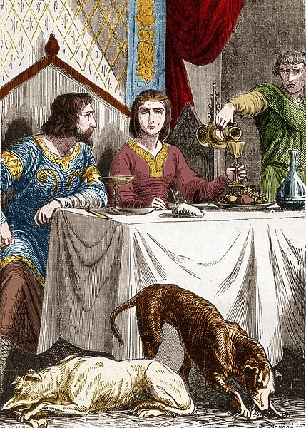 Louis VII the Young or the Pious (1120-1180) with his wife Alienor of Aquitaine