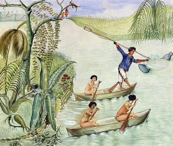 Manati Hunting, Lake Nicaragua, 1867 (w / c on paper)