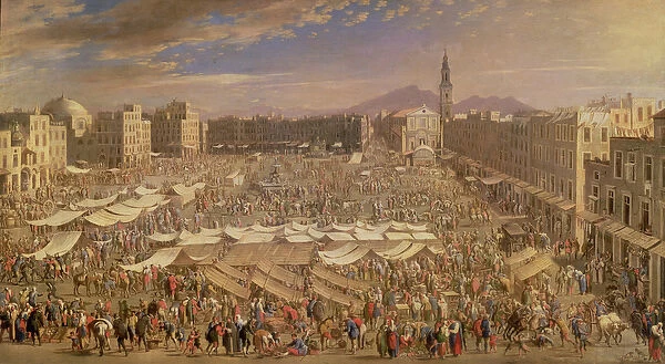 The Market at Naples (oil on canvas)