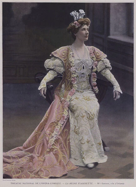 Mary Garden as Orlanda in La Reine Fiammette (coloured photo)