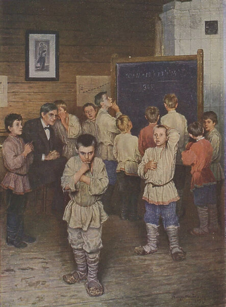 Mental Calculation, 1895 (colour litho)