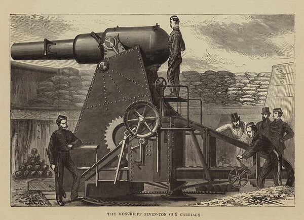 The Moncrieff Seven-Ton Gun Carriage (engraving)