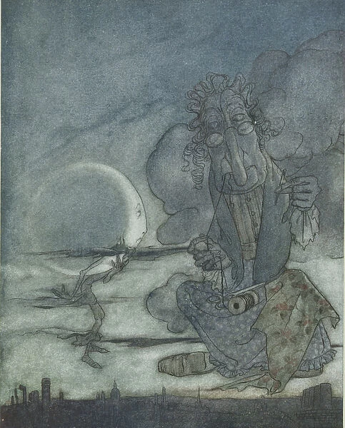 The Moon and her Mother, illustration from Aesops Fables