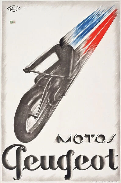 Motos Peugeot, 1928 (colour litho)