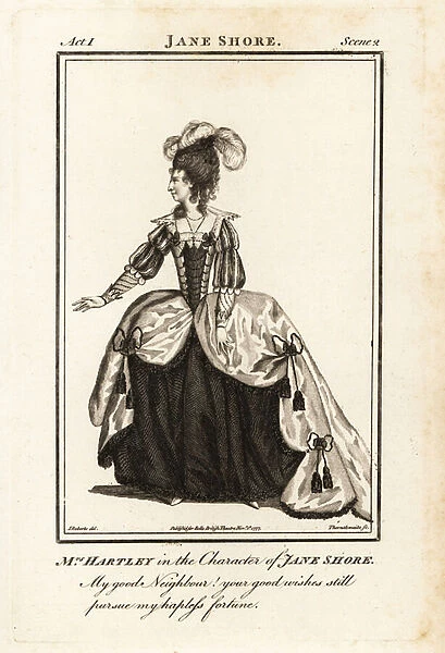 Mrs Elizabeth Hartley in the character of Jane Shore in Nicholas Rowes Jane Shore, Covent Garden Theatre, 1772