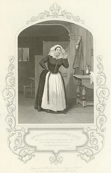 Mrs Winstanley as Mrs Quickly, The Merry Wives of Windsor, Act II, scene ii (engraving)