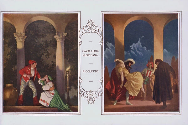 Murals in Peter Robinson restaurant: Cavalleria Rusticana, Rigoletto (colour litho)