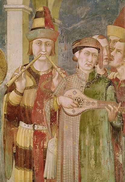 Detail of musicians from the Life of St. Martin, c. 1326 (fresco)