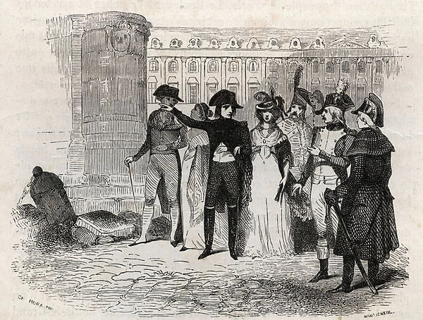 Napoleon walking with Madame Tallien, nee theresa Cabarrus, Princess of Caraman
