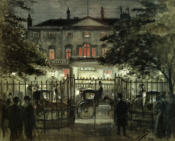 Naval and Military Club, 1896 (gouache on paper)