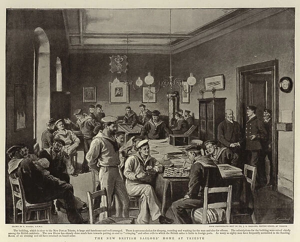 The New British Sailors Home at Trieste (litho)