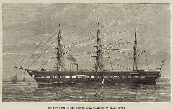 The New Training-Ship Shaftesbury, stationed at Grays, Essex (engraving)