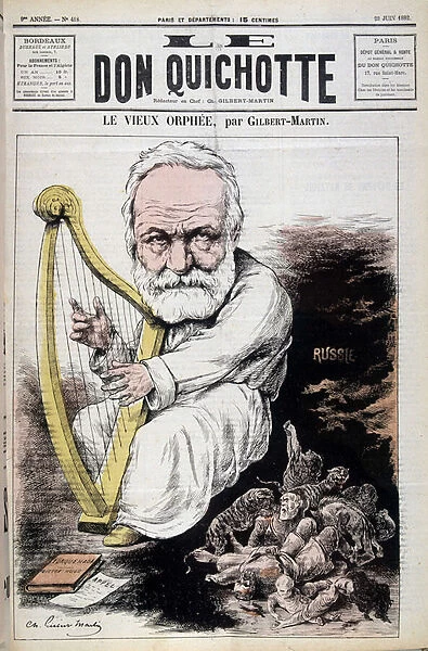 The Old Orpheus: cartoon about Victor Hugo and Russia - by Gilbert-Martin (Gilbert Martin