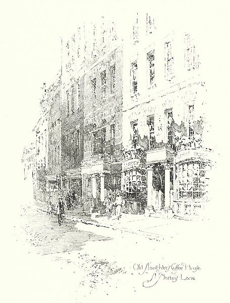 Old Slaughters Coffee House, St Martins Lane, London (litho)