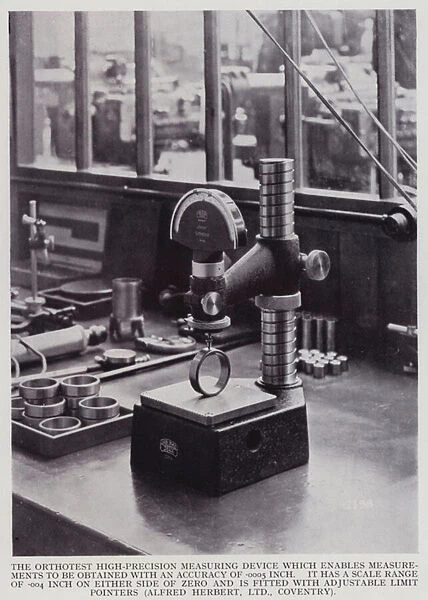 The orthotest high-precision measuring device which enables measurements to be obtained with an accuracy of. 0005 inch (b  /  w photo)
