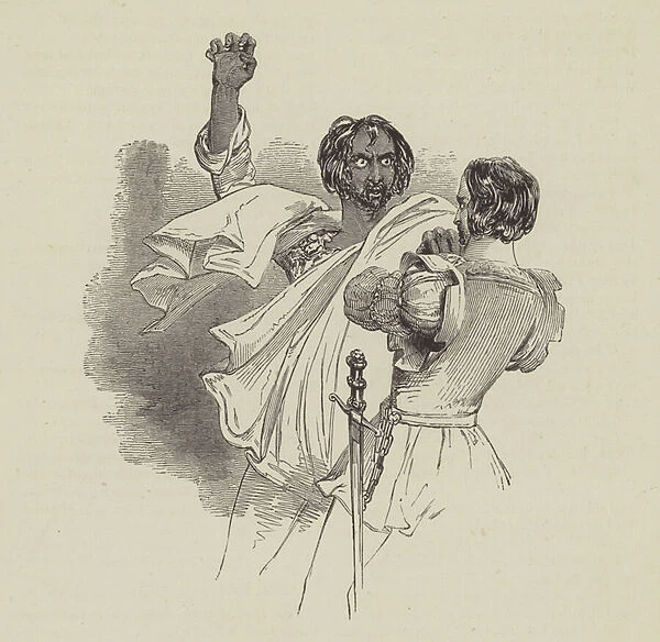 Othello and Iago, Othello, Act III, Scene III (engraving)
