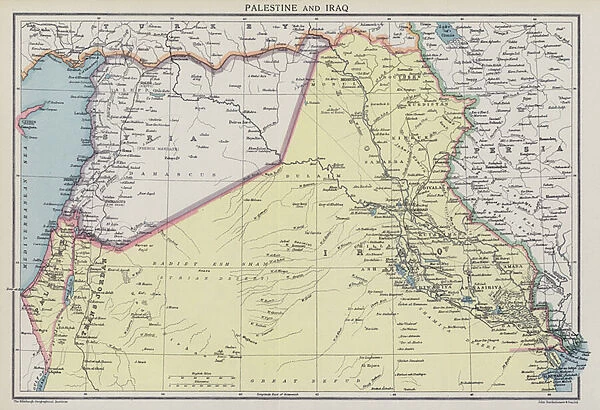 Palestine and Iraq (colour litho)