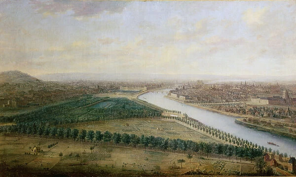 Paris, view from above the Champs-Elysees, c. 1740 (oil on canvas)