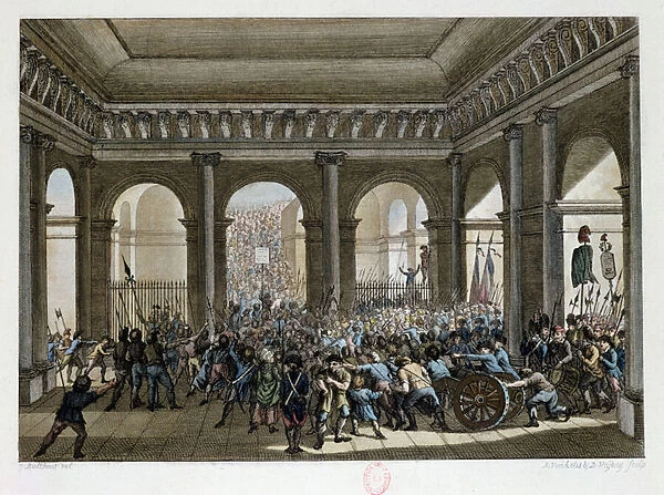 The Parisian People invading the Tuileries (20th June 1792), 1792 (coloured engraving)