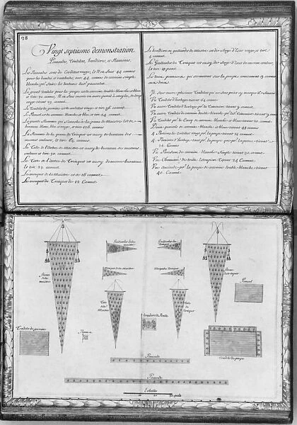 Pennants of a galley, twenty-seventh demonstration, plate 28, illustration from Demonstrations