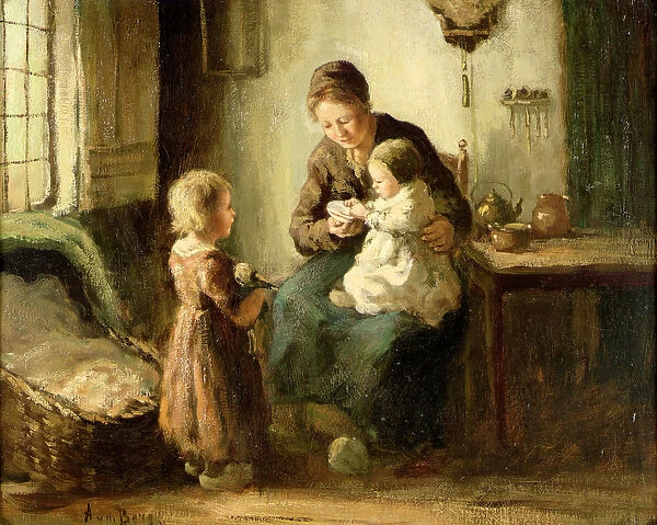 Playing with baby, 19th century