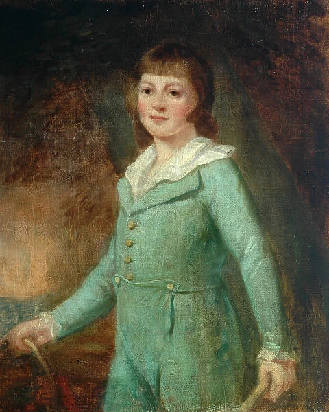 Portrait of a Boy in Green Dress (oil on canvas)