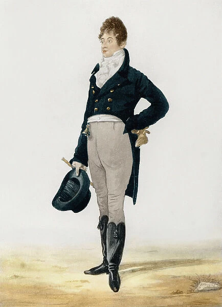 Portrait of George Beau Brummell (1778-1849) 1805 (colour litho) (see also 106690)