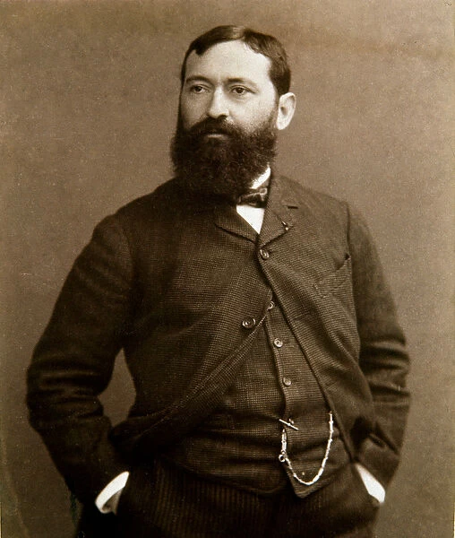 Portrait of the Italian painter Giuseppe De Nittis, 19th century (b  /  w photo)