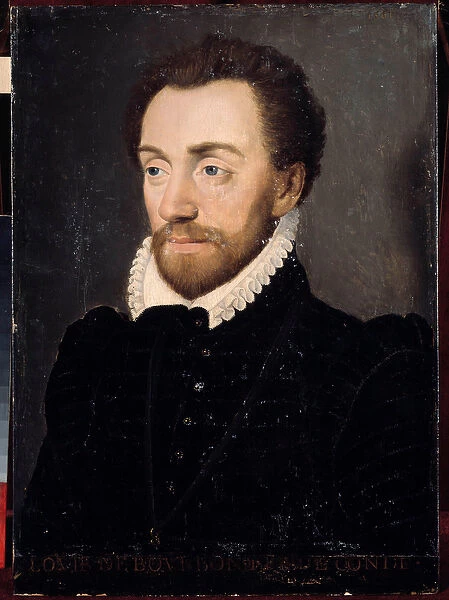 Portrait of Louis I of Bourbon, first Prince of Conde (Bourbon-Conde) (1530-1569) in 1561