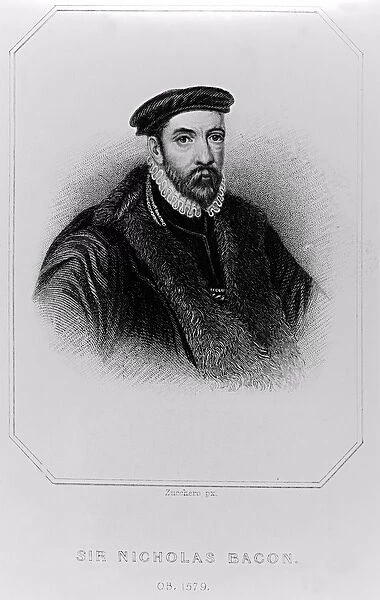 Portrait of Sir Nicholas Bacon (1510-1579) from Lodges British Portraits