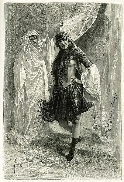 Portrait of Ziba Khanoum, Persian princess. Engraving by E