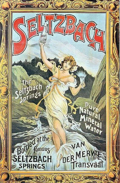 Poster advertising Seltzbach pure natural mineral water from the Seltzbach Springs