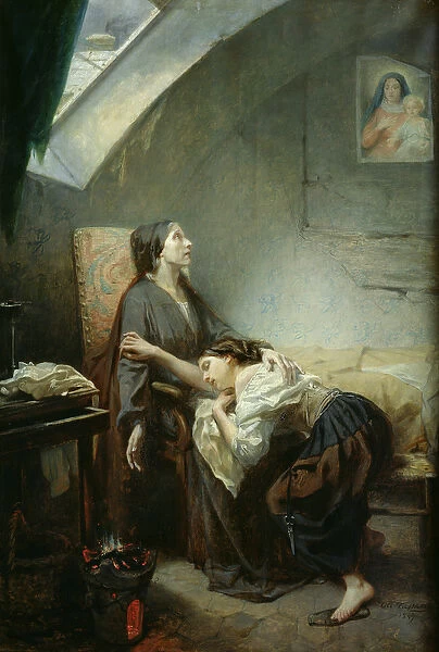 The Poverty-Stricken Family, or The Suicide, 1849 (oil on canvas)