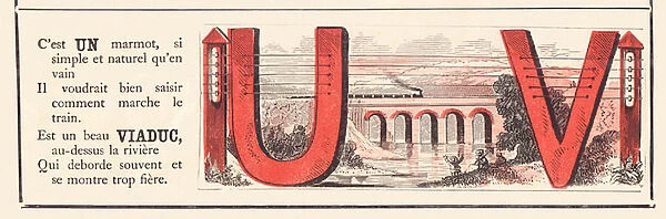 Railways alphabet U V, 1860 (illustration)