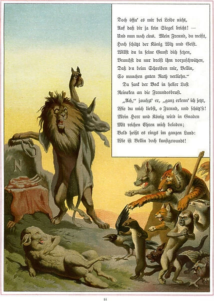 Reynard the Fox, or Reineke Fuchs, 1881 (colour litho)