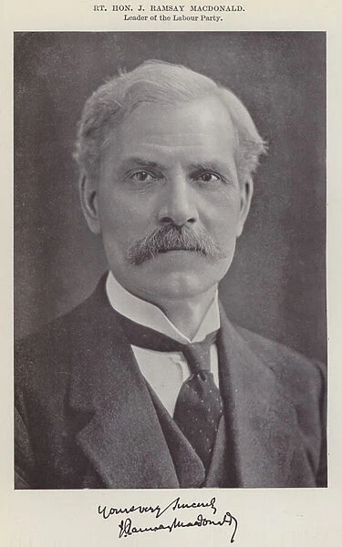 Right Honourable J Ramsay MacDonald, Leader of the Labour Party (b  /  w photo)