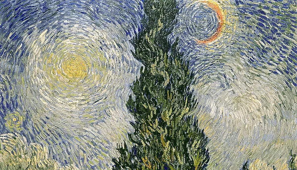 Road with Cypresses, 1890 (oil on canvas) (detail of 3752)