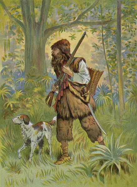 Robinson Crusoe out hunting