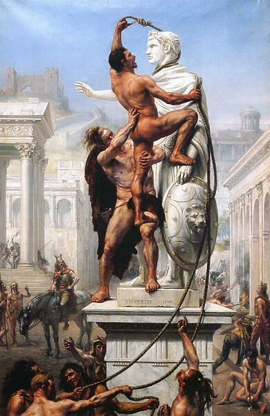 The Sack of Rome by Visigoths in 410, 1890 (oil on canvas)