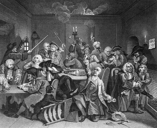 Scene in a Gaming House, plate VI from A Rakes Progress (engraving)
