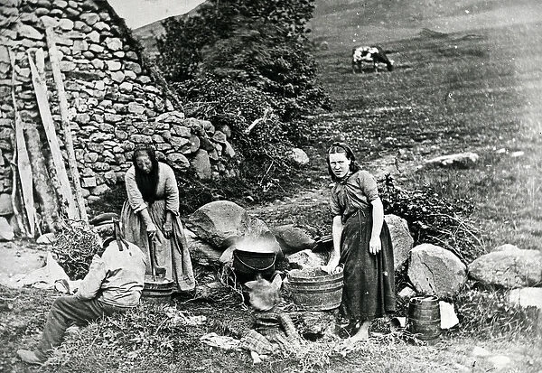 Scottish Crofters, c. 1860-80 (b  /  w photo)