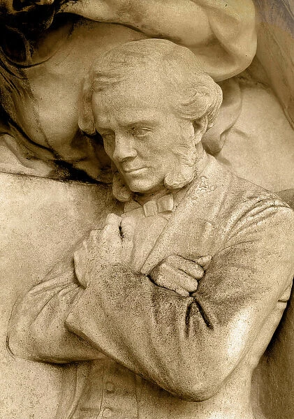 Detail of a sculpture depicting the composer Cesar Franck (1822-1890), Square S