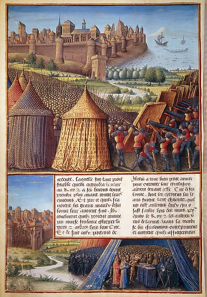 Second crusade: view of the siege of Ascalon in 1153 by Baudouin III (1131-1162)