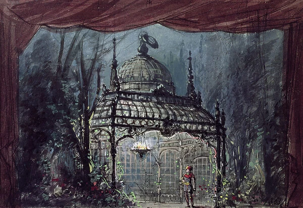 Set design for The Magic Flute by Wolfgang Amadeus Mozart (1756-91) (w  /  c