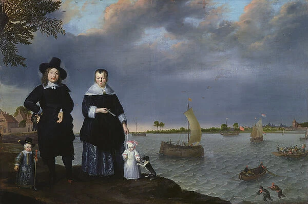 A Shipowner and his Family, 1650 (oil on canvas)