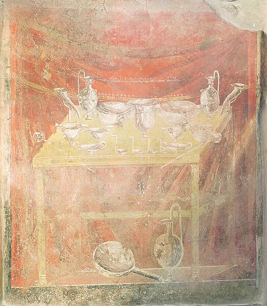 Silverware on a table (wall painting)