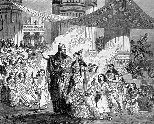 Solomon leads the Pharaohs daughter to the Palace