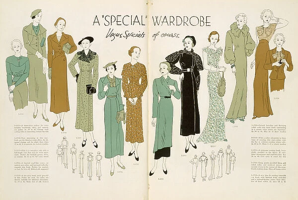 A Special Wardrobe, from a Vogue Pattern Book c. 1930 (colour litho)